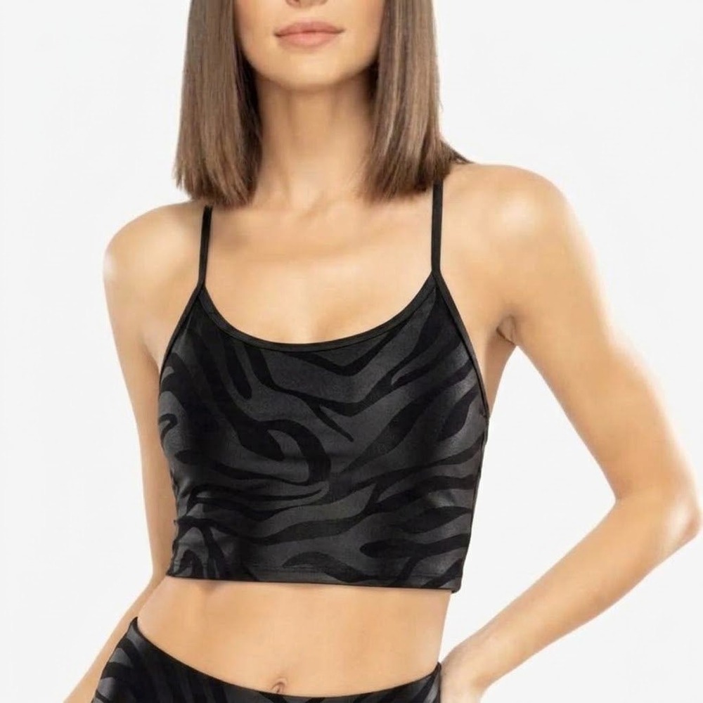 Koral Norah Infinity Sports Bra Tank Animal Print Black Women's Size XS